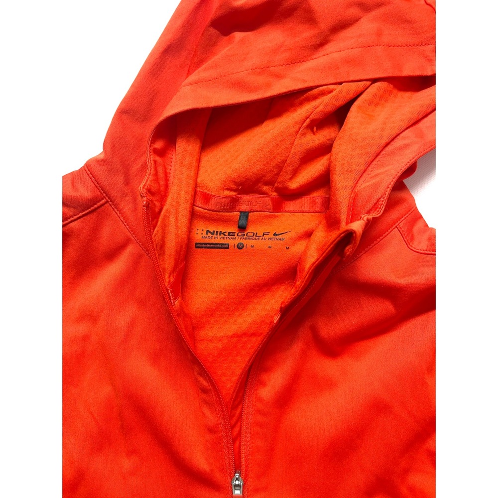 Nike Golf Mens Medium Orange Full Zip Hoodie Lightweight Performance Jacket - Picture 2 of 7